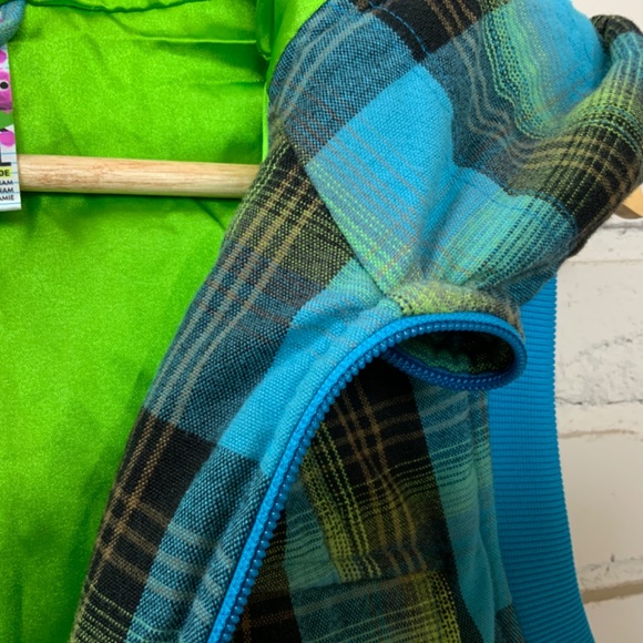 BURTON Starr Plaid Hooded Vest, Women's XL DryRide Aqua Lime  Zip Hoodie - Picture 6 of 16